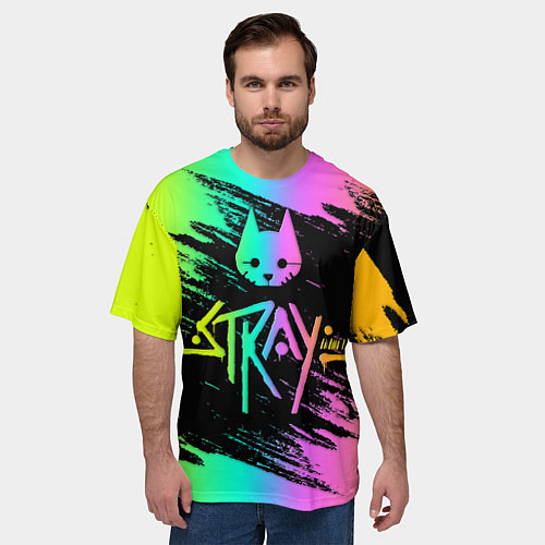 Мужская футболка оверсайз Stray gradient / 3D-принт – фото 3