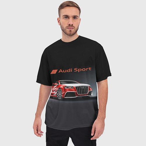 Мужская футболка оверсайз Audi sport - racing team / 3D-принт – фото 3