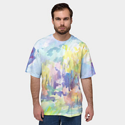 Футболка оверсайз мужская Золотая осень акварель, цвет: 3D-принт — фото 2
