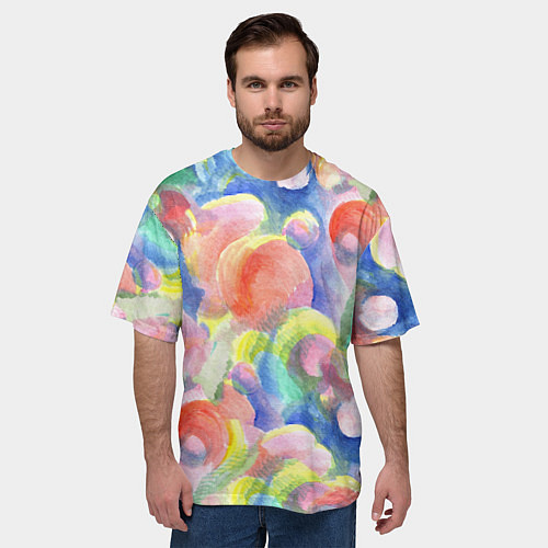 Мужская футболка оверсайз Пузырики / 3D-принт – фото 3