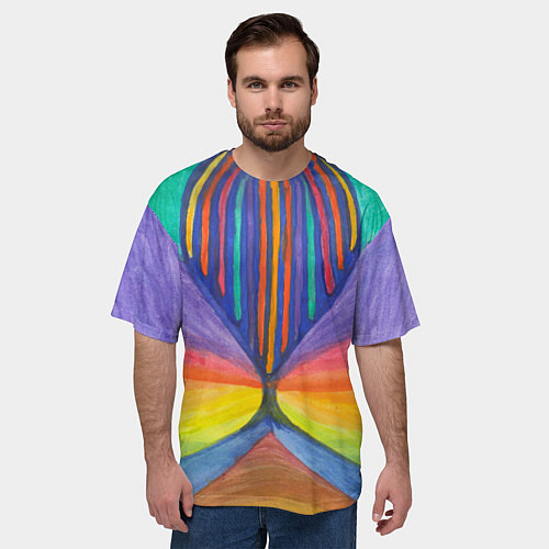 Мужская футболка оверсайз Абстракция воздушный шар / 3D-принт – фото 3