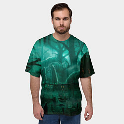 Футболка оверсайз мужская Причал у болота, цвет: 3D-принт — фото 2