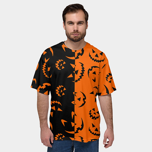 Мужская футболка оверсайз Улыбка Джека / 3D-принт – фото 3