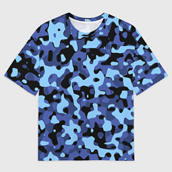 Футболка оверсайз мужская Камуфляж Sky Blue, цвет: 3D-принт