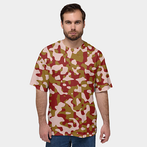 Мужская футболка оверсайз Камуфляж German Desert / 3D-принт – фото 3