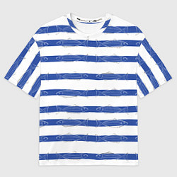 Футболка оверсайз мужская Рыбы в полоску, цвет: 3D-принт