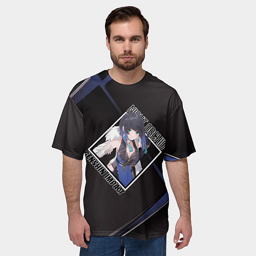 Мужская футболка оверсайз Е Лань в ромбе / 3D-принт – фото 3