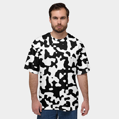 Мужская футболка оверсайз Камуфляж Cowskin средний / 3D-принт – фото 3