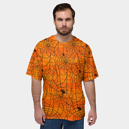 Мужская футболка оверсайз Паучье логово / 3D-принт – фото 3