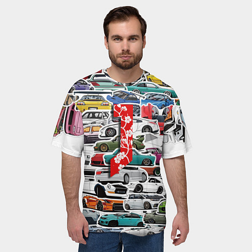 Мужская футболка оверсайз JDM автомобили 90х / 3D-принт – фото 3