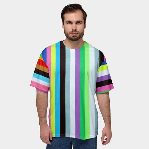 Мужская футболка оверсайз Множество цветов / 3D-принт – фото 3