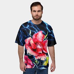 Футболка оверсайз мужская Пион, цвет: 3D-принт — фото 2