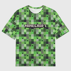 Футболка оверсайз мужская Minecraft - пиксельные лица, цвет: 3D-принт