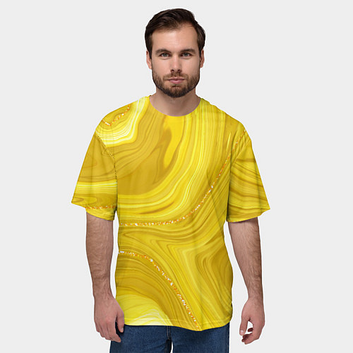 Мужская футболка оверсайз Янтарь / 3D-принт – фото 3