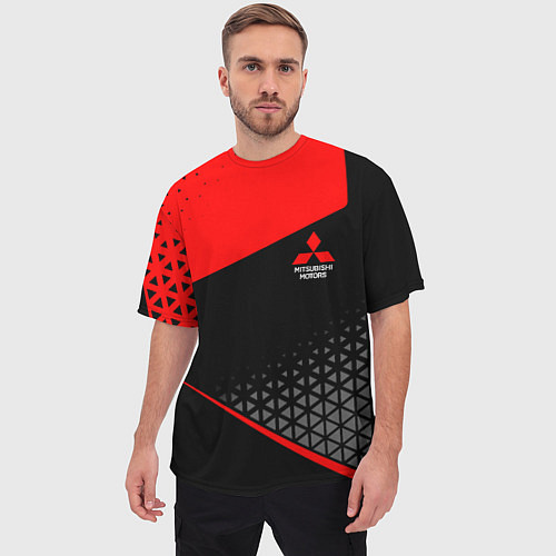 Мужская футболка оверсайз Mitsubishi - Sportwear / 3D-принт – фото 3