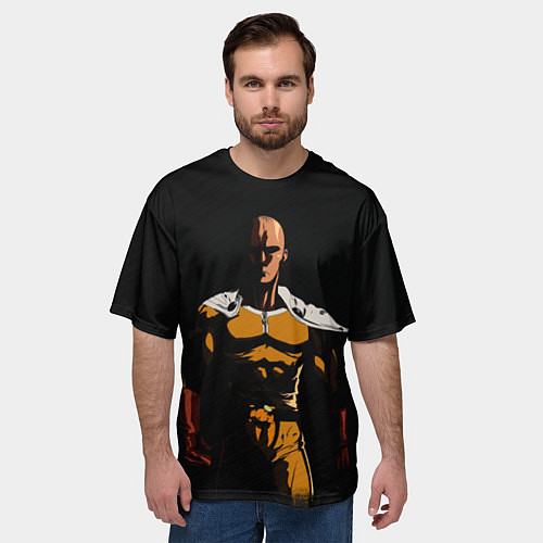Мужская футболка оверсайз One Punch-Man - человек-кулак / 3D-принт – фото 3
