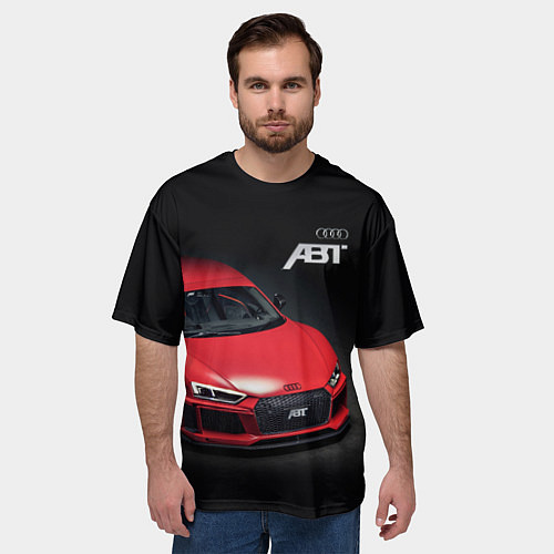 Мужская футболка оверсайз Audi quattro ABT autotuning / 3D-принт – фото 3