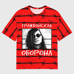 Футболка оверсайз мужская Егор Летов - Гражданская Оборона, цвет: 3D-принт