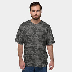 Футболка оверсайз мужская Камуфляж AOR-2 серый пиксель, цвет: 3D-принт — фото 2