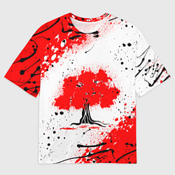 Футболка оверсайз мужская Цветущая сакура, цвет: 3D-принт