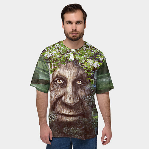 Мужская футболка оверсайз Мудрое Таинственное Дерево / 3D-принт – фото 3