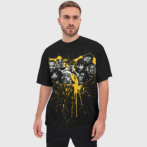 Мужская футболка оверсайз Wu-Tang Clan paint / 3D-принт – фото 3