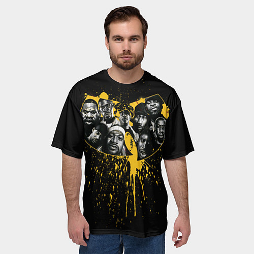 Мужская футболка оверсайз Wu-Tang Clan paint / 3D-принт – фото 3