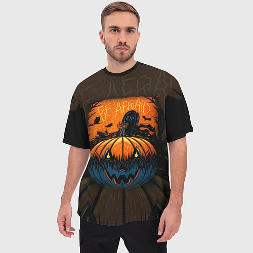 Мужская футболка оверсайз Scary Halloween Хэллоуин / 3D-принт – фото 3