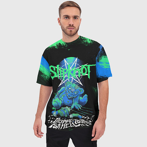 Мужская футболка оверсайз Slipknot monster / 3D-принт – фото 3