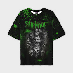 Футболка оверсайз мужская Slipknot green, цвет: 3D-принт