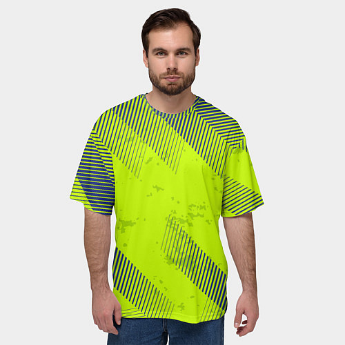 Мужская футболка оверсайз Green sport style / 3D-принт – фото 3