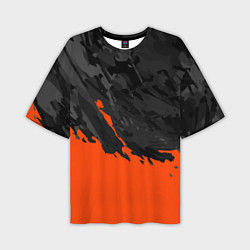 Футболка оверсайз мужская Black & Orange, цвет: 3D-принт