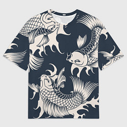 Футболка оверсайз мужская Japan carp, цвет: 3D-принт