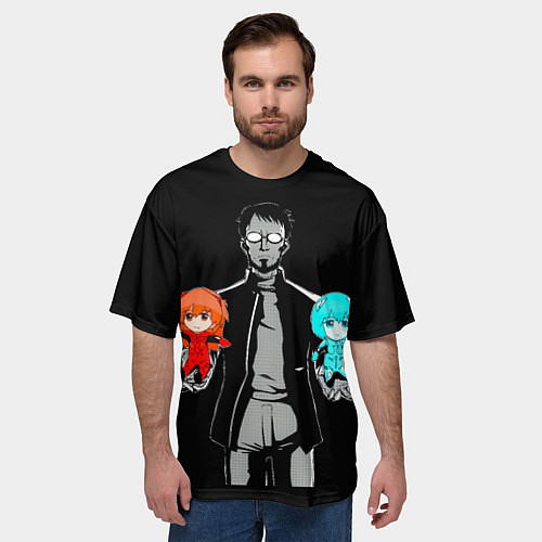 Мужская футболка оверсайз Пора выбирать: Аска или Рей ? / 3D-принт – фото 3