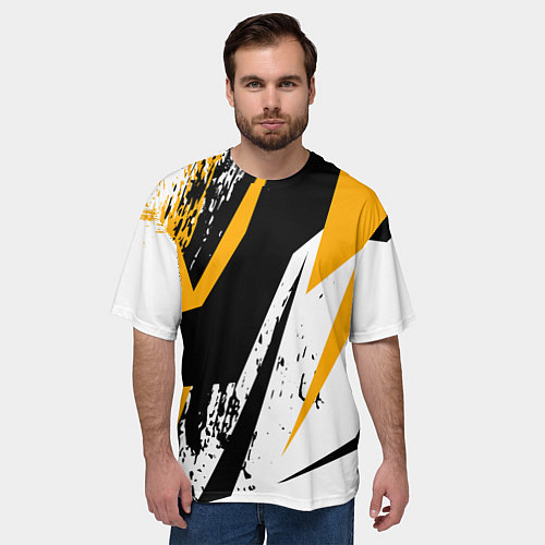 Мужская футболка оверсайз Гоночная абстракция / 3D-принт – фото 3