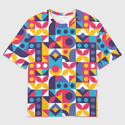 Футболка оверсайз мужская Геометрический орнамент Паттерн, цвет: 3D-принт