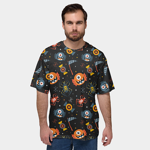 Мужская футболка оверсайз HALLOWEEN ХЭЛЛУИН / 3D-принт – фото 3