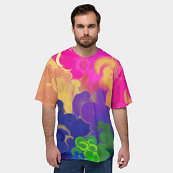 Футболка оверсайз мужская Разноцветный дым, цвет: 3D-принт — фото 2