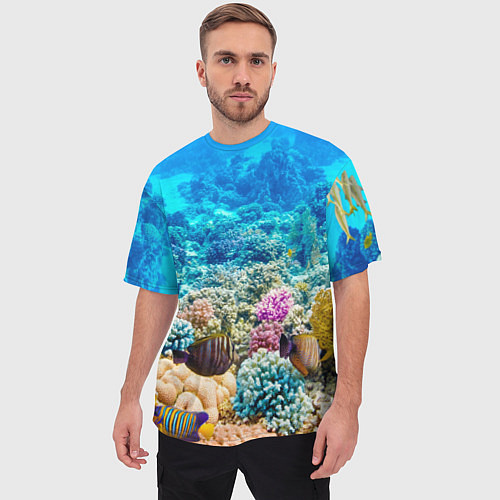Мужская футболка оверсайз Дно морское / 3D-принт – фото 3