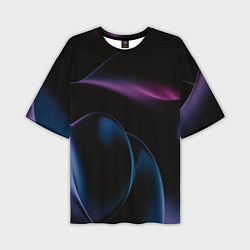 Футболка оверсайз мужская Абстрактные фиолетовые волны, цвет: 3D-принт