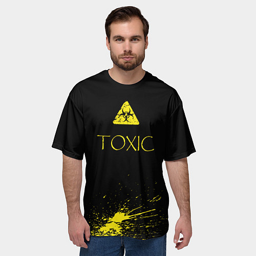 Мужская футболка оверсайз TOXIC - Биологическая опасность / 3D-принт – фото 3