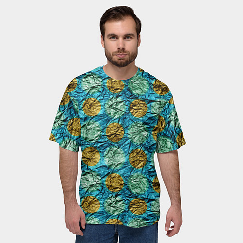 Мужская футболка оверсайз Фольга от шоколадной конфеты - текстура / 3D-принт – фото 3