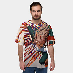 Футболка оверсайз мужская Атакующая Пауэр- человек бензопила, цвет: 3D-принт — фото 2