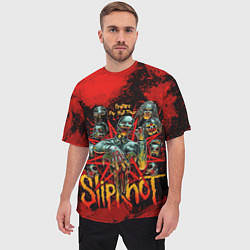 Футболка оверсайз мужская Slipknot red satan, цвет: 3D-принт — фото 2