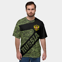 Футболка оверсайз мужская Камуфляж - RUSSIA, цвет: 3D-принт — фото 2
