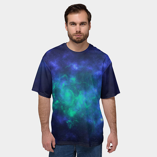 Мужская футболка оверсайз Космический пейзаж во Вселенной / 3D-принт – фото 3
