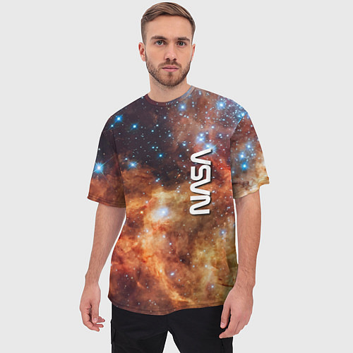 Мужская футболка оверсайз Рождение новой звезды - NASA / 3D-принт – фото 3