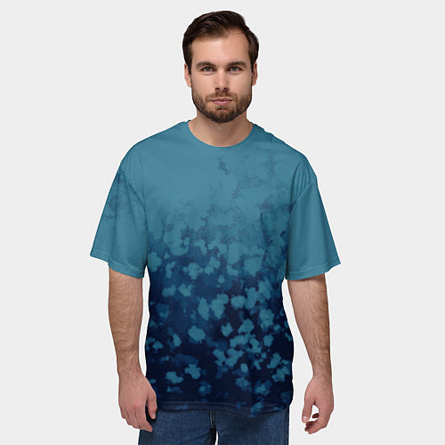 Мужская футболка оверсайз Абстракция синий / 3D-принт – фото 3