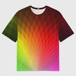 Футболка оверсайз мужская Радужные ромбы, цвет: 3D-принт