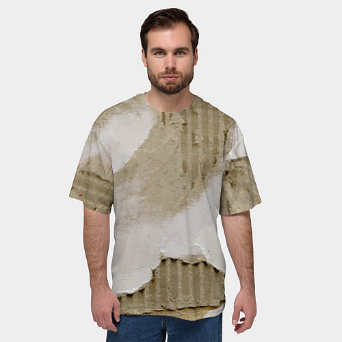 Мужская футболка оверсайз Рваный гофрированный картон - Milano / 3D-принт – фото 3